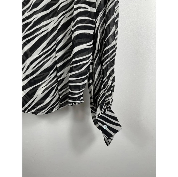 ANINE BING Arrow Shirt in Cream Zebra Size L - Picture 3 of 4